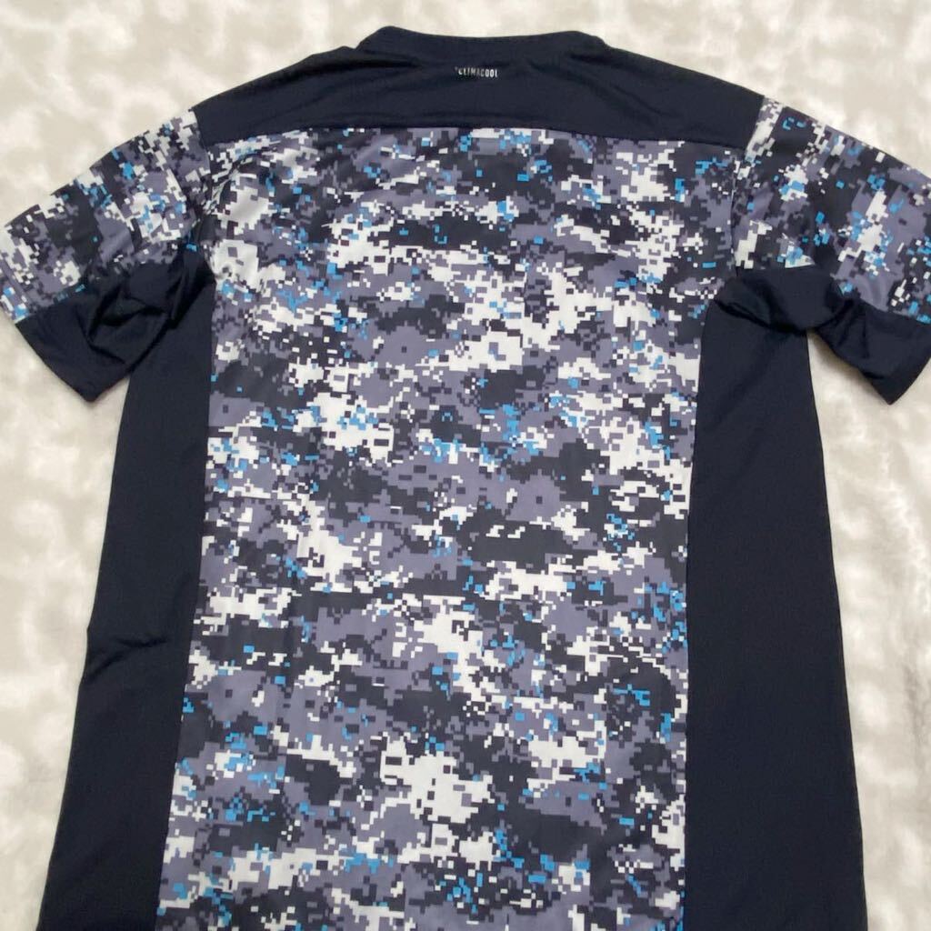 アディダス 半袖Tシャツ カモフラ柄 スポーツウエア 大きいサイズ メンズ XOサイズ 紺×グレー adidas の画像6