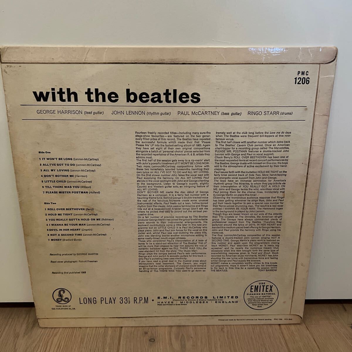 UKオリジナル ラウドカット 112TT/9GRG mono モノ The Beatles With the beatles LPレコード ビートルズ JOEBETE表記の画像2