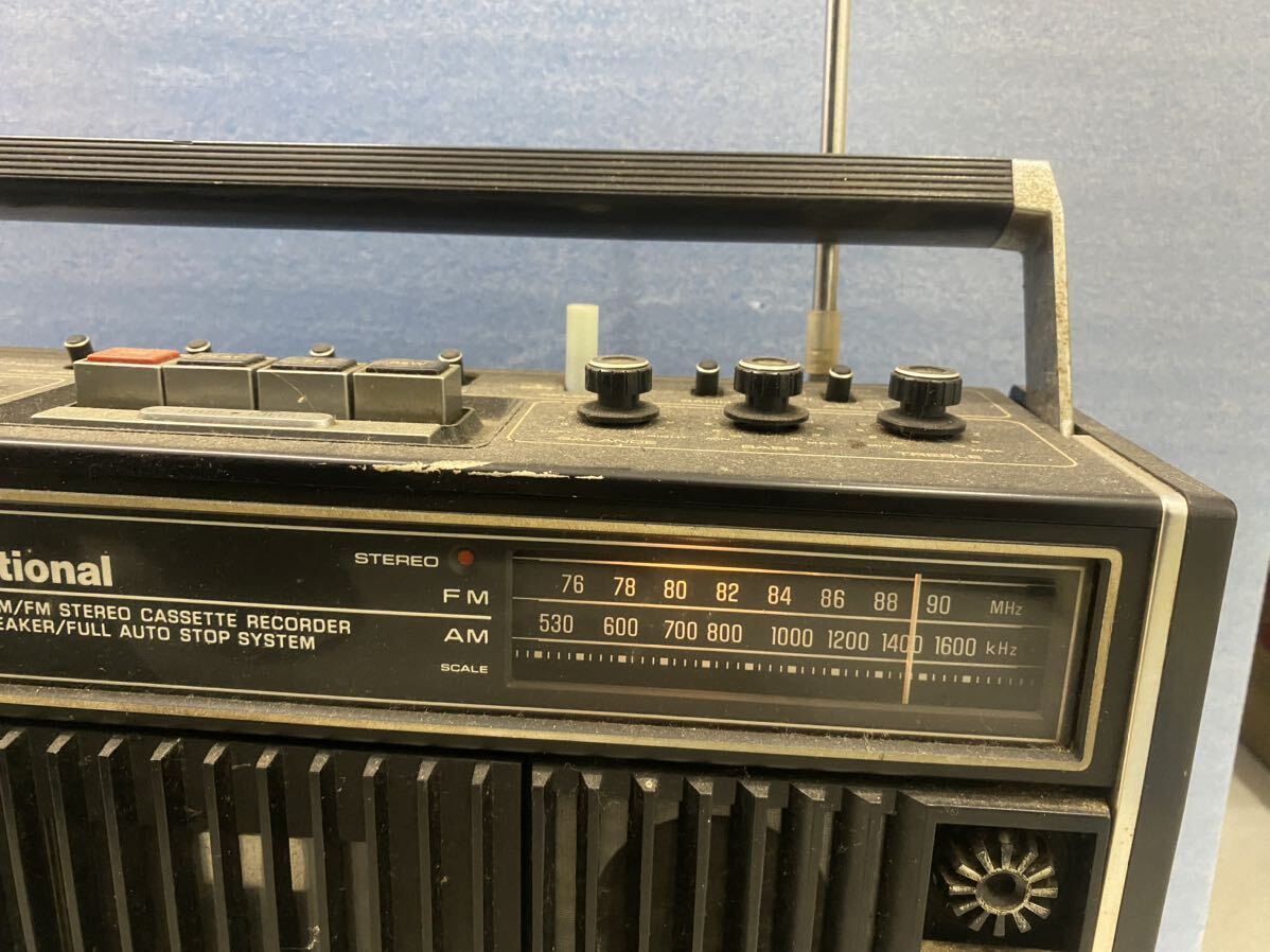 National RS-457 ナショナル FM/AM ステレオカセットレコーダー ラジカセ 昭和レトロ 通電確認の画像9