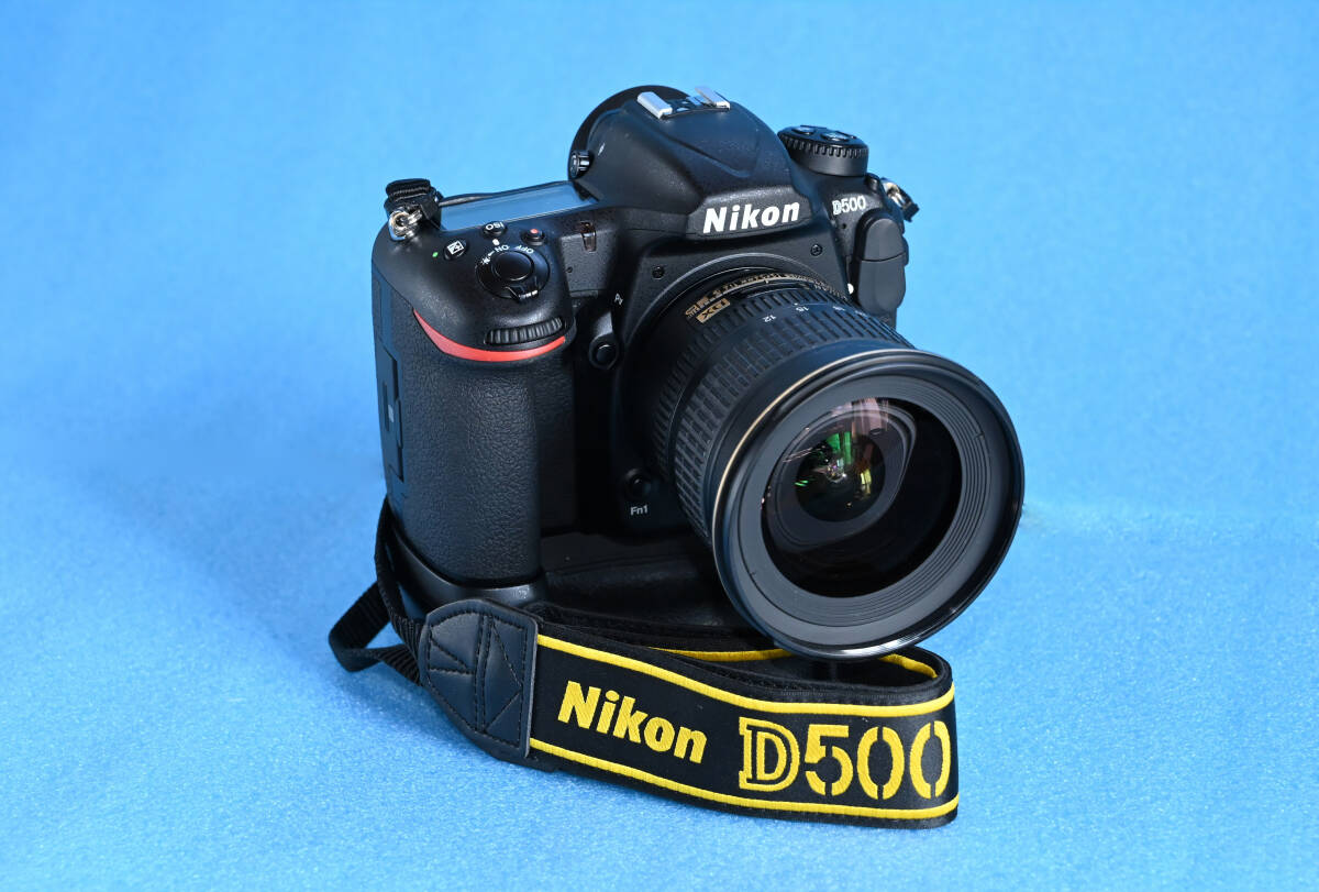 ニコンD500 ニコールAF-S DX12-24㎜ 縦位置バッテリーパック（社外品）付の画像1