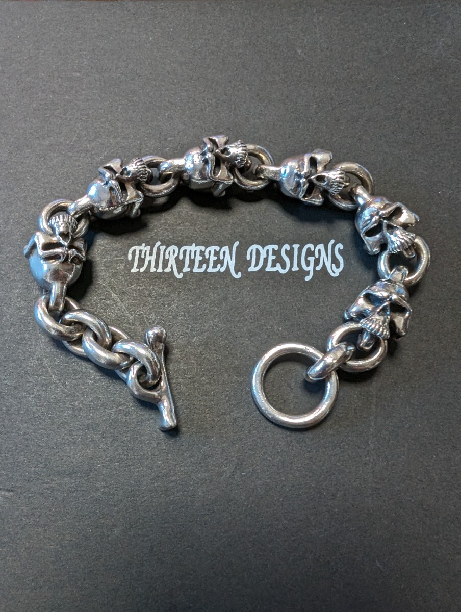 THIRTEEN DESIGNSサーティーンデザインズKB-1 MIDDLE MAD SKULL BRACELETの画像1