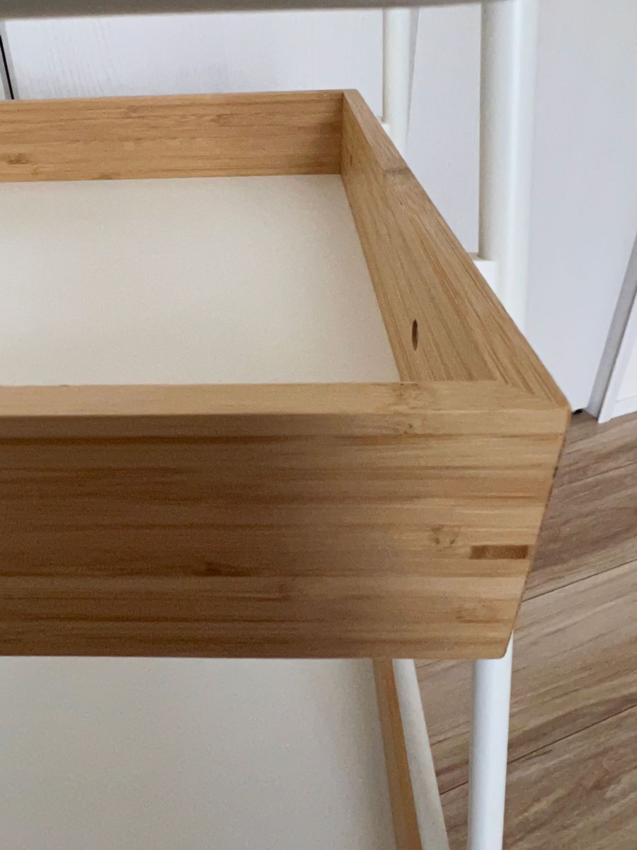 IKEA SVENARUM スヴェナルム ワゴンテーブル 竹/ホワイト キッチンワゴン キャスター 軽量 