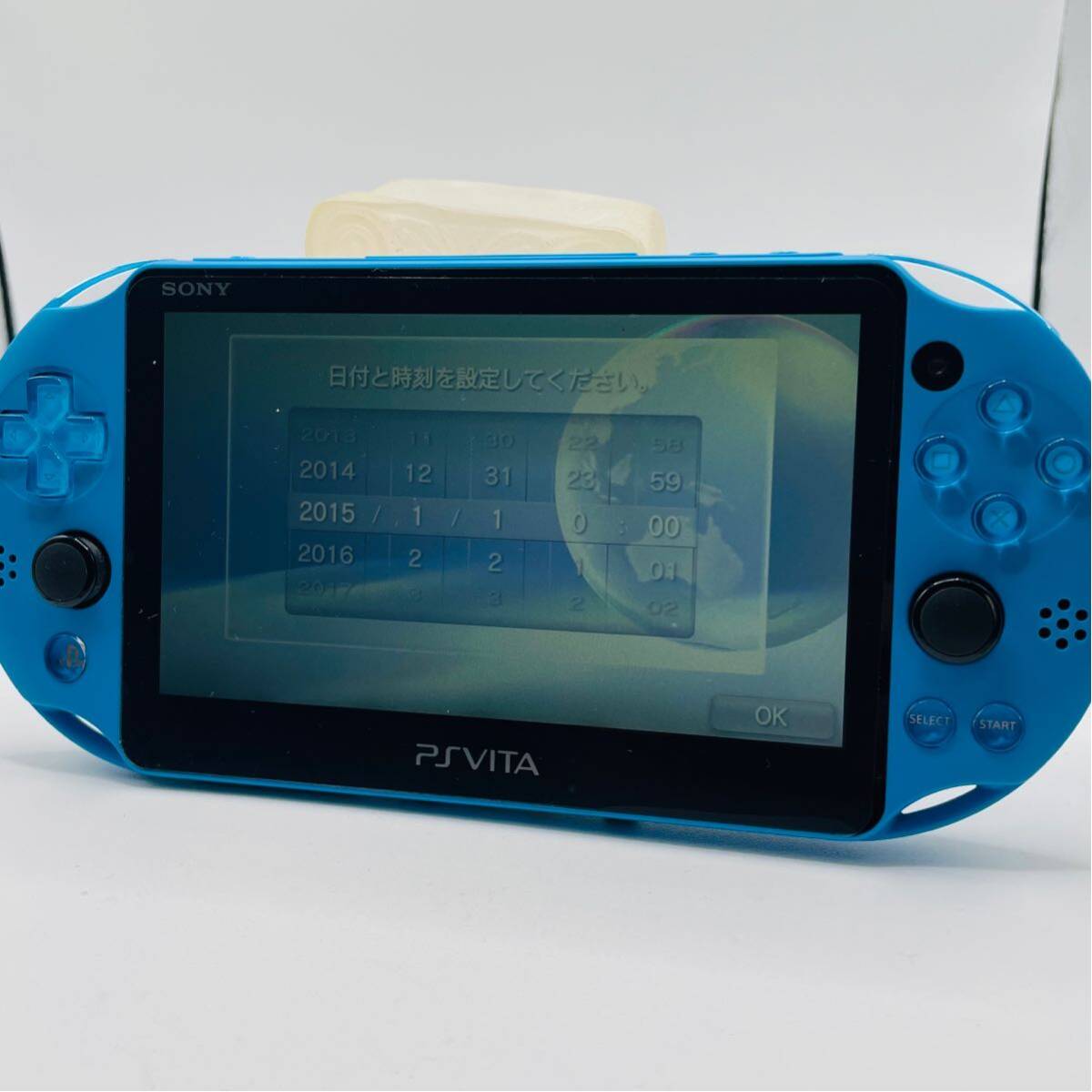 動作確認済 美品 PSVITA SONY PlayStation VITA アクアブルー Wi-fiモデル PCH-2000 PS Vita 本体の画像2