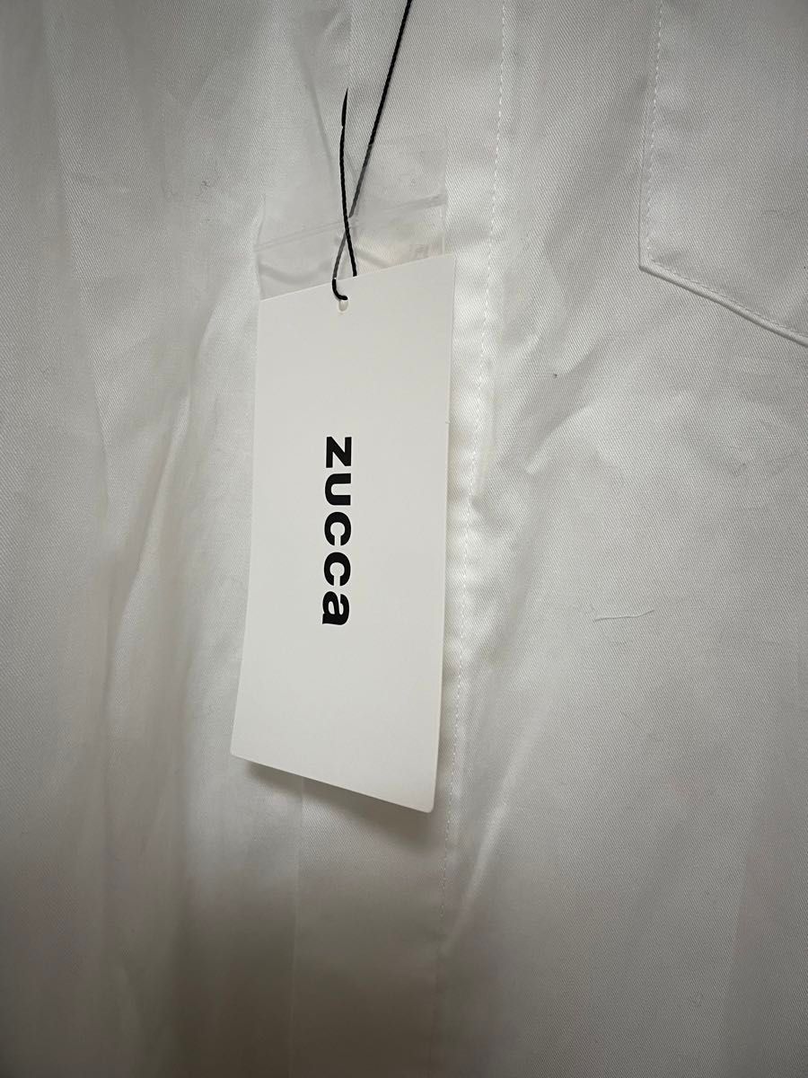 【新品・タグ付き】zucca ズッカ　白　シャツ　ブラウス　M パールボタン 長袖 シャツ ホワイト 長袖シャツ 白