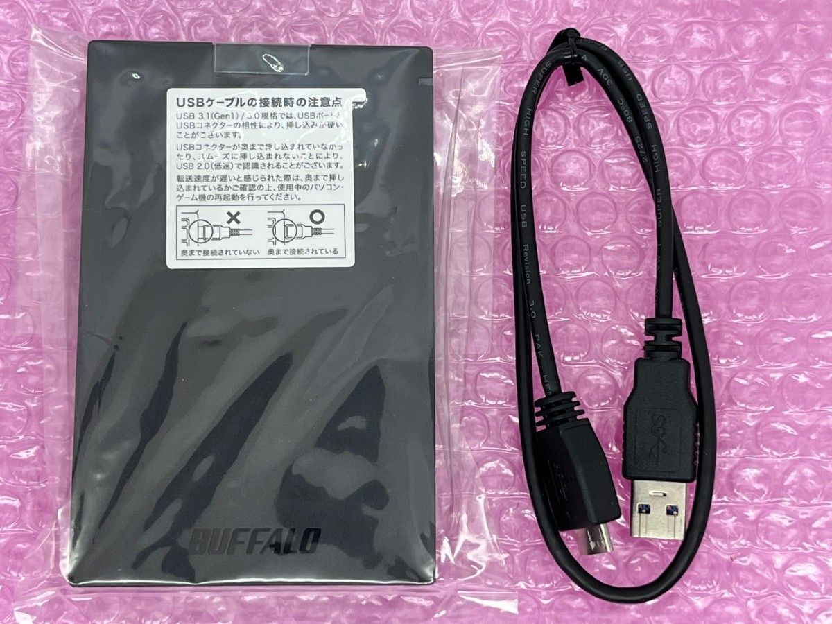 ■美品■BUFFALO　1TB　ポータブル　SSD　外付け　Win/Mac/PS5/PS4対応　USB 3.2(Gen 1)