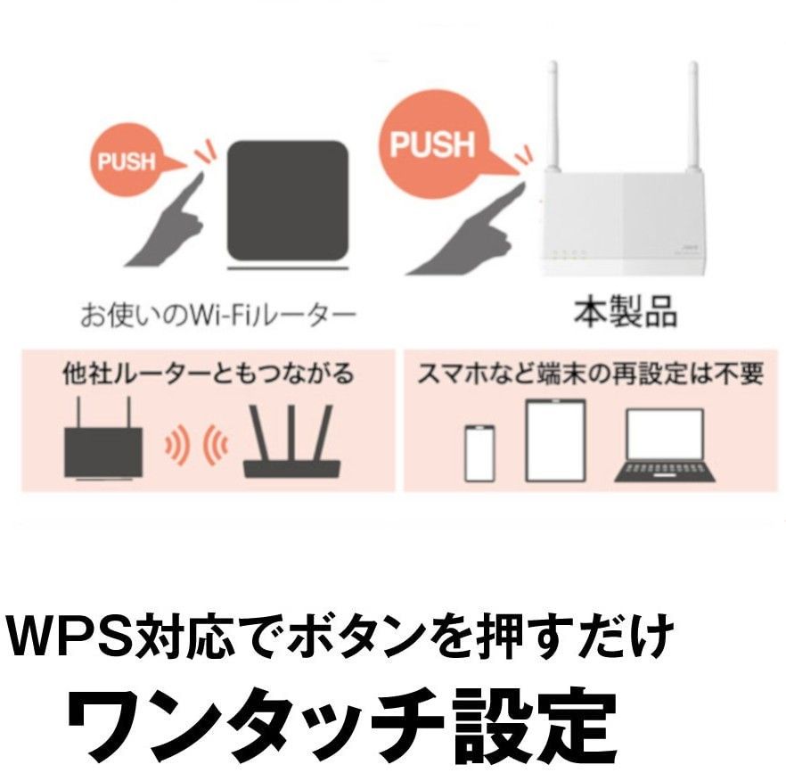 美品★BUFFALO　Wi-Fi 6 対応　中継器　コンセント直挿/据置　無線LAN中継機　WEX-1800AX4EA　WiFi6