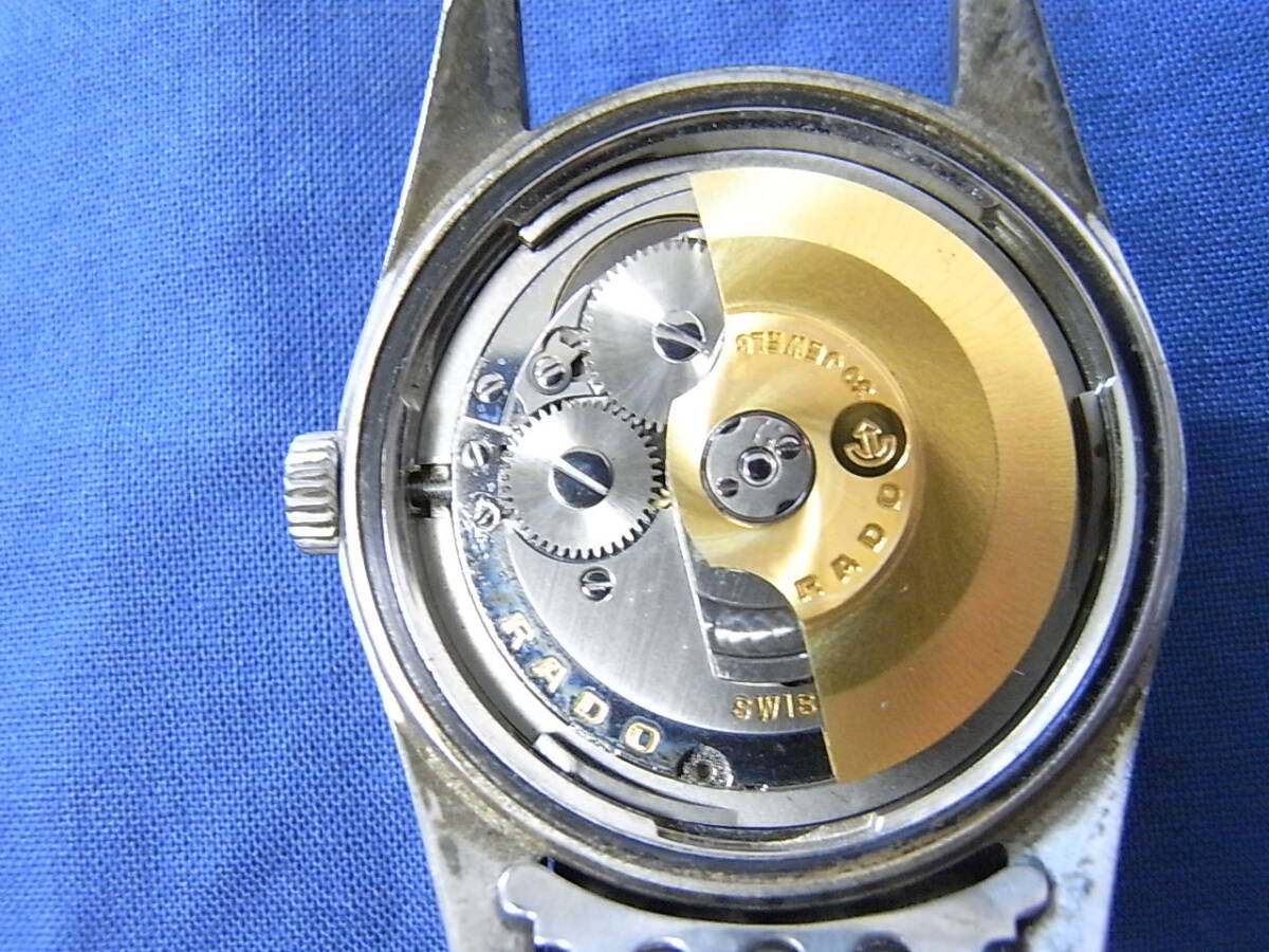 動作品 ジャンク RADO ゴールデンホース 30石 11675 ライスブレス シルバー AS Cal.1789 自動巻き メンズ腕時計 ラドー swiss madeの画像9