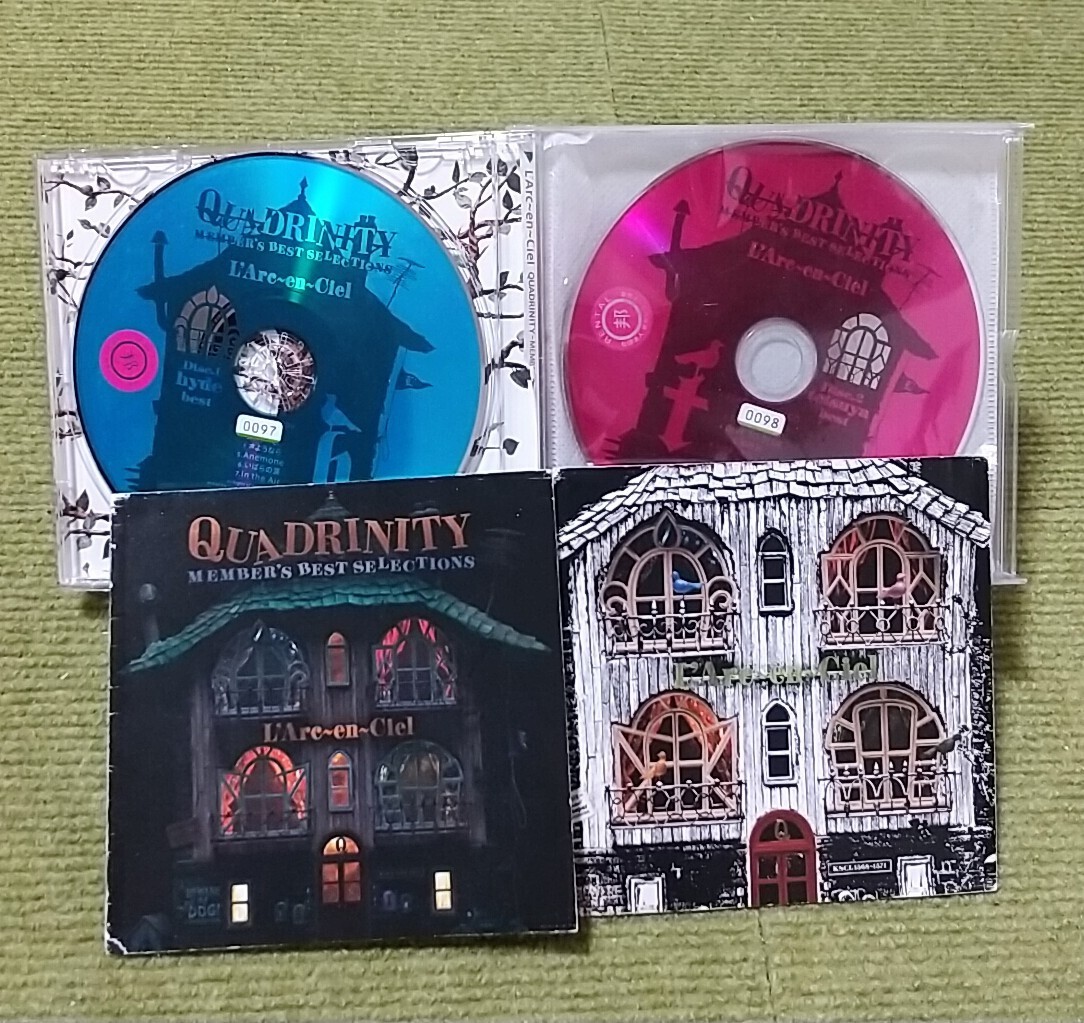 【名盤！】L'Arc～en～Ciel QUADRINITY MEMBER'S BEST SELECTIONS ベストCDアルバム honey 虹 ready steady go new world いばらの涙 花葬_画像2