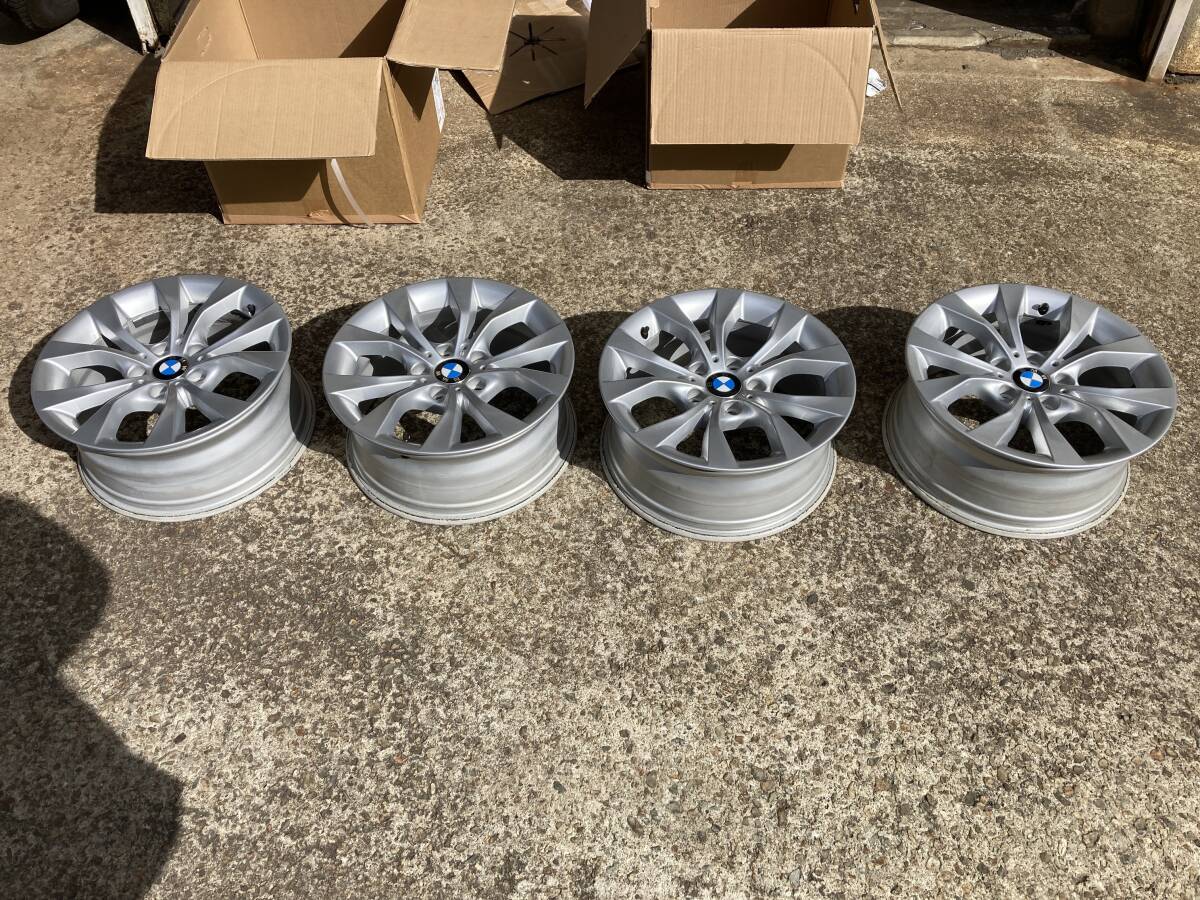 中古 アルミ 4本 BMW 純正 ホイール 7.5J-17 +34 120 5H シルバー X1 X3 単品 流用 輸入車 X1 X3 E84 F25の画像1