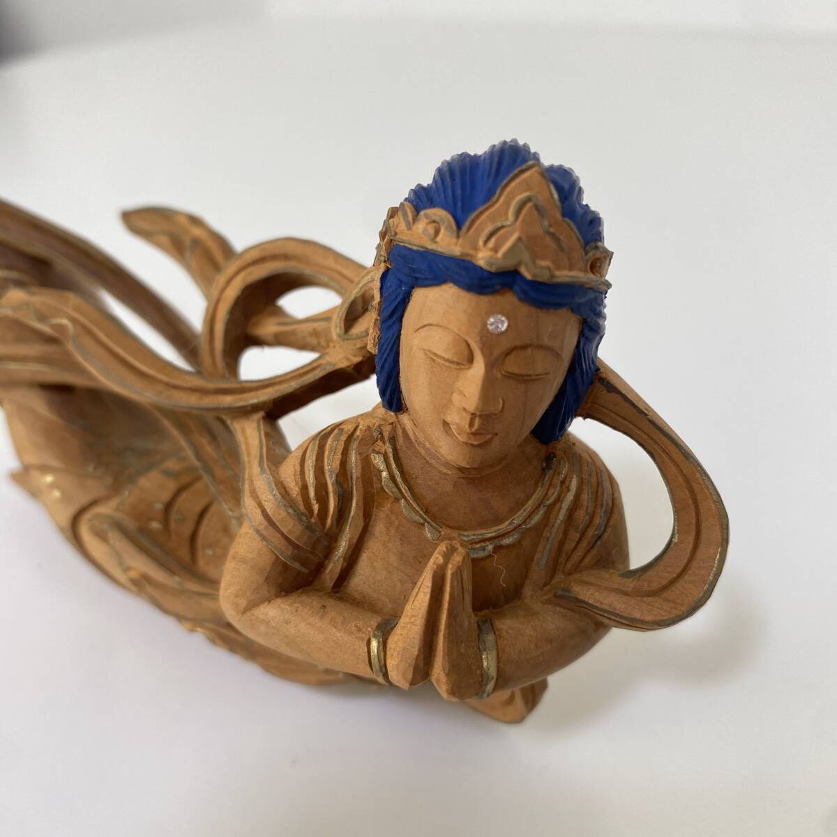 御仏壇 欄間用部品 白壇天女 木彫 1対 仏壇・仏具 御仏壇 欄間用部品 白壇天女 木彫 1対 仏壇・仏具