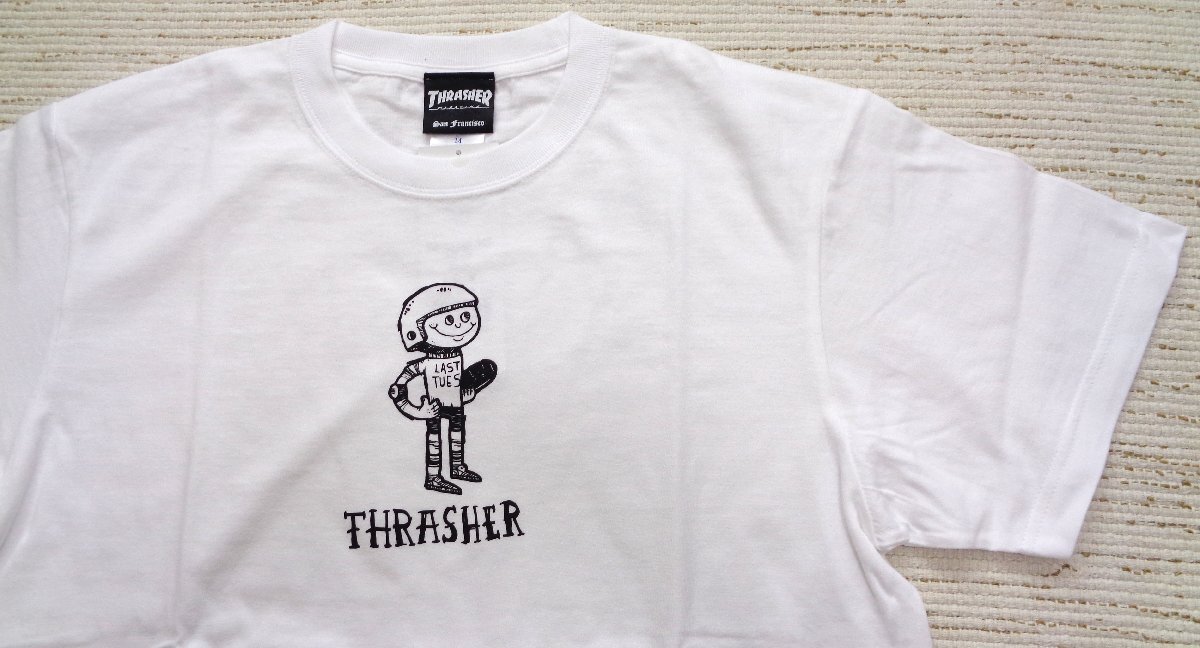 セール15% THRASHER スラッシャー LAST TUES ラストトゥース Tシャツ 半袖 コミカル キャラクター 白 L TH9140 メンズ レディース_画像2