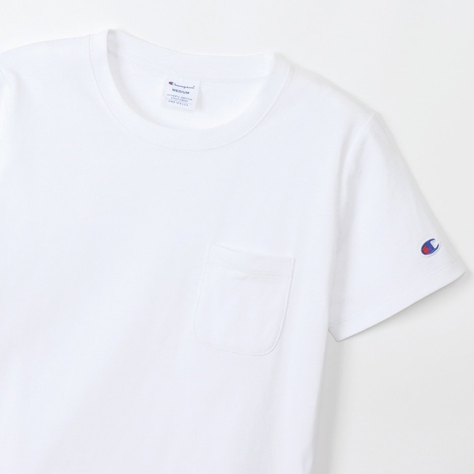 Champion チャンピオン ウィメンズ ポケット Tシャツ 半袖 綿 白 L CW-X336 レディース 女性　_画像3