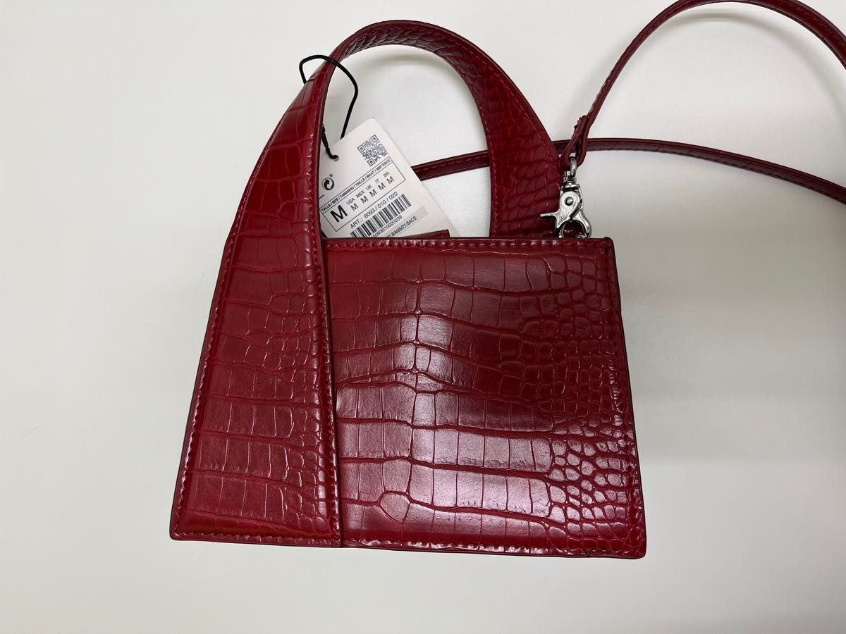 新品 ZARA クロコダイルエンボスシティバッグ レッド|Yahoo 新品 ZARA クロコダイルエンボスシティバッグ レッド|Yahoo
