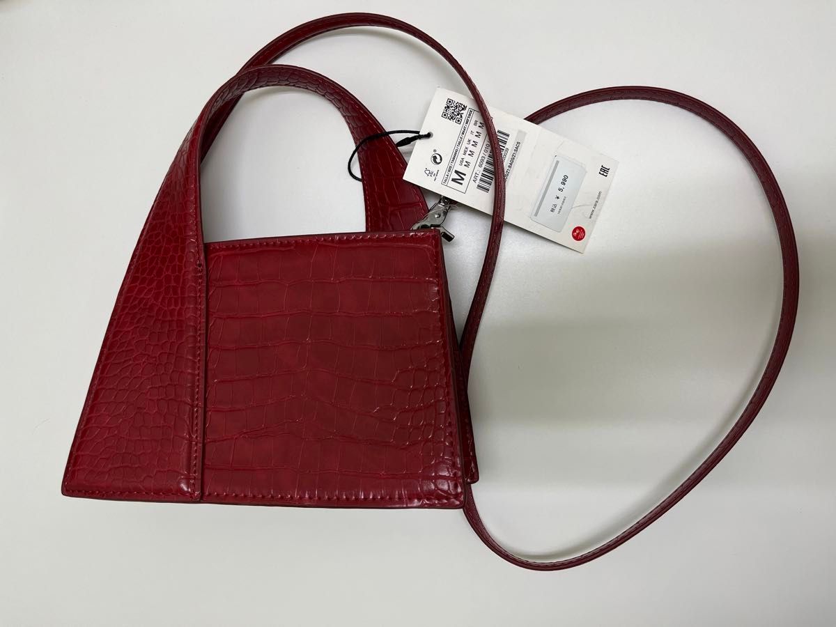 新品 ZARA クロコダイルエンボスシティバッグ レッド|Yahoo 新品 ZARA クロコダイルエンボスシティバッグ レッド|Yahoo