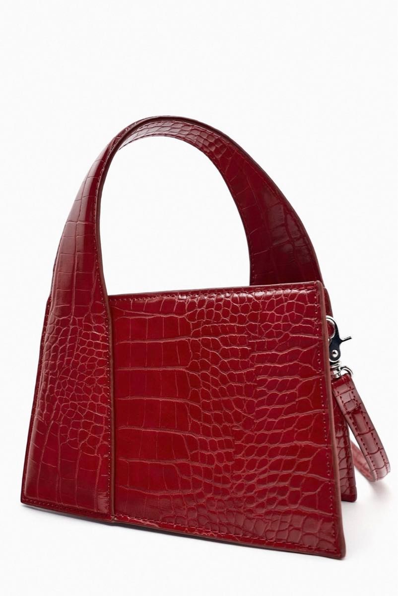 新品 ZARA クロコダイルエンボスシティバッグ レッド|Yahoo 新品 ZARA クロコダイルエンボスシティバッグ レッド|Yahoo