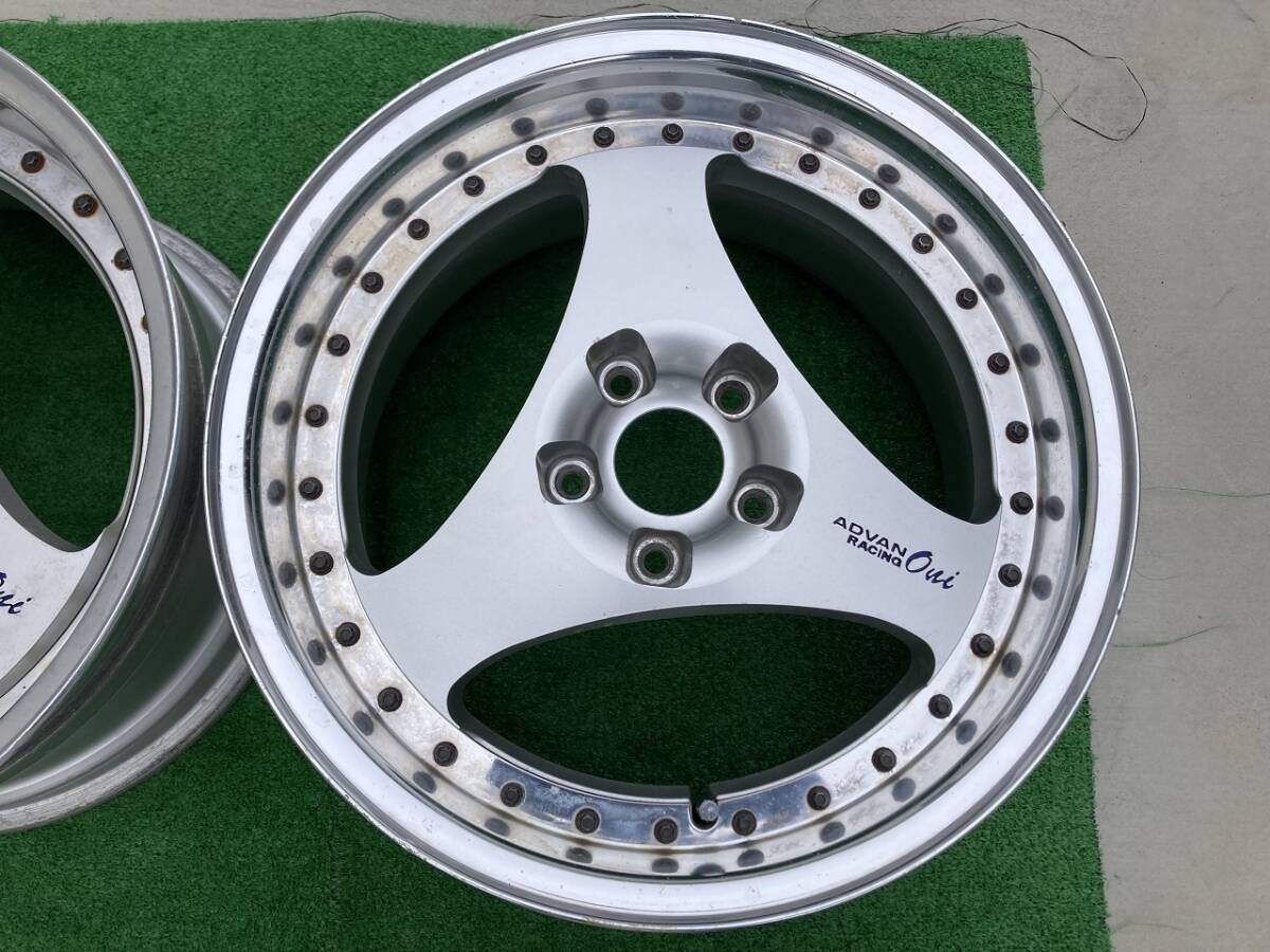 ★絶版希少!! YOKOHAMA ADVAN ONI 9J+38 PCD114.3 5H 2本セット ヨコハマ アドバン オニ 鬼 当時物!! 深リム リバレルにも!! ドリ車の画像5