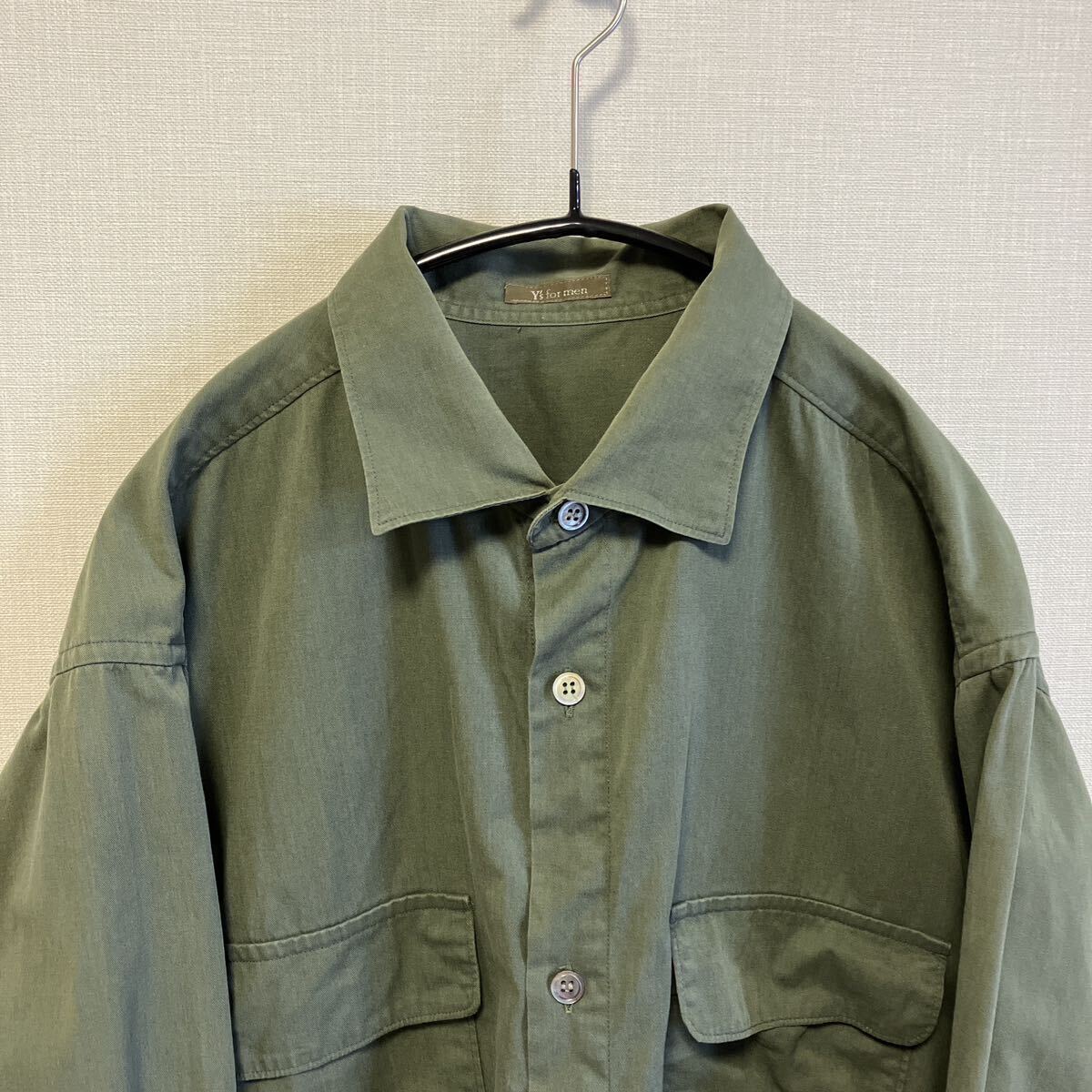 ワイズフォーメン Y’s for men /長袖シャツ /オックスフォード /コットン /オリーブ /日本製 /MS-B09-005_画像2