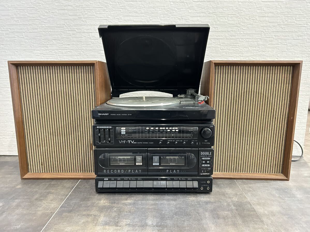 1 jpy ~SHARP sharp GS-B1-BK stereo music system system player record player [ electrification verification settled ]