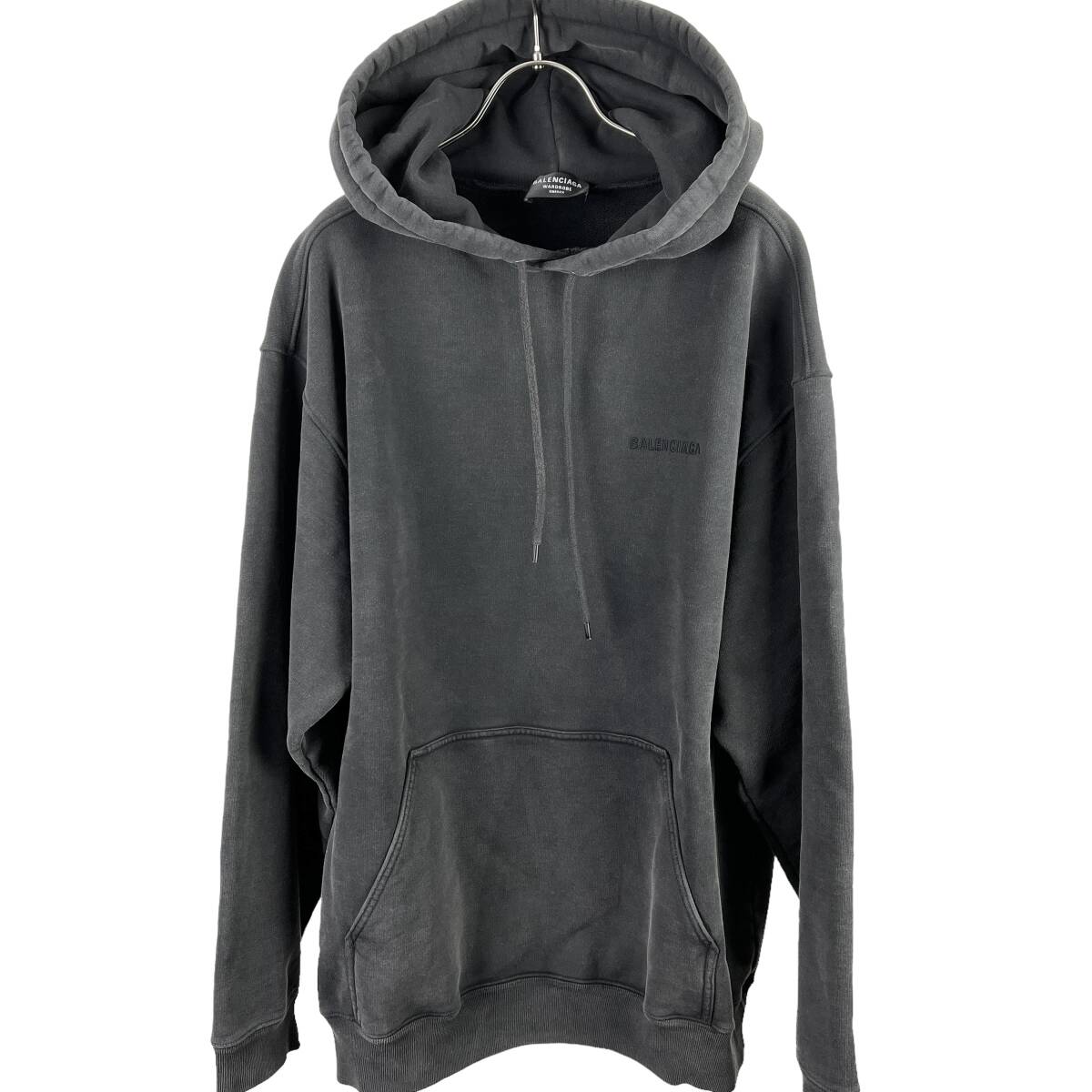 Balenciaga(バレンシアガ) Logo Vintage Washed Design Hoodie (grey)