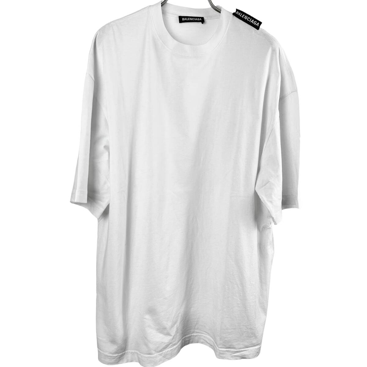 Balenciaga(バレンシアガ) Shoulder Logo Tag T Shirt (white Balenciaga(バレンシアガ) Shoulder Logo Tag T Shirt (white