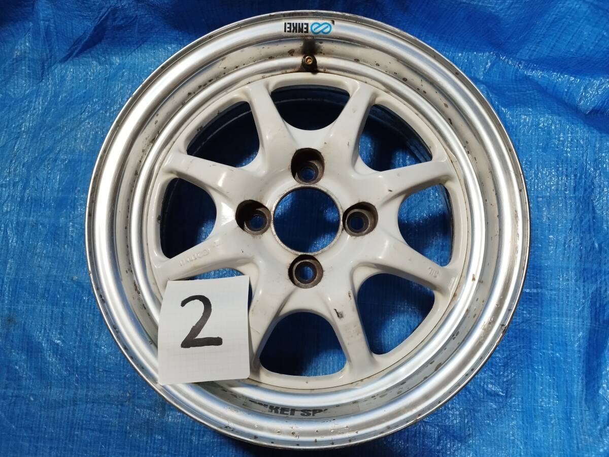 ENKEI エンケイ J-SPEED J-スピード 14×6JJ+28 PCD100-4穴 ハブ径約72mm ホイール2本セット ジャンク品の画像3