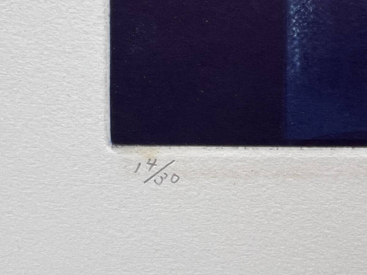 真作 限定30部 二見彰一『ノクチュルヌ』銅版画 紙サイズ364×495mm 版画家 抽象画 直筆サイン エディション入り 美術品 アート A _画像6