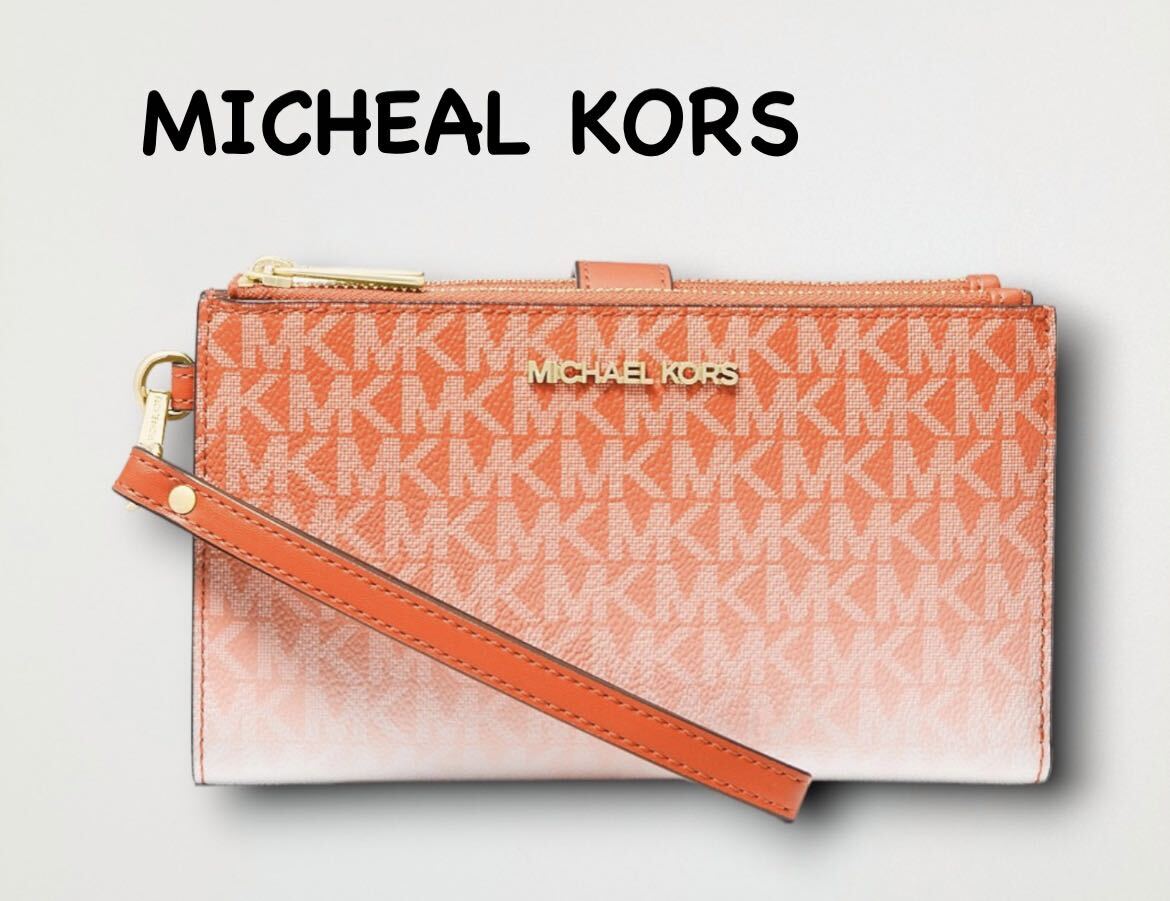 人気 MICHAEL KORS マイケルコース 長財布 JET SET TRAVEL ポピー 財布 新品未使用