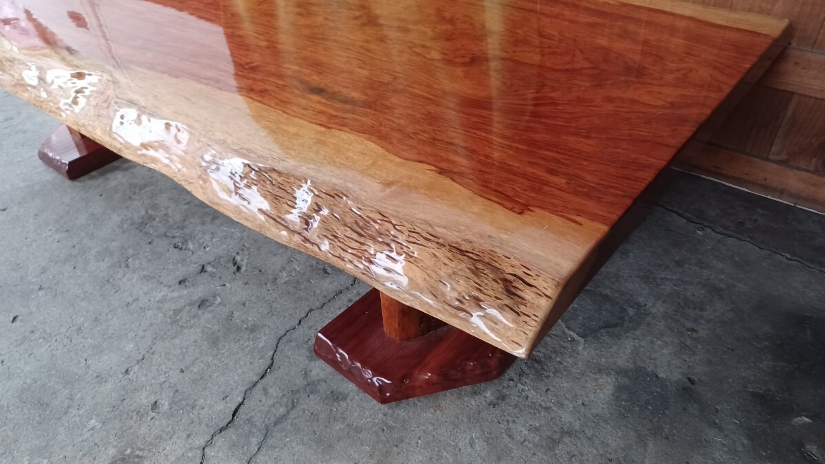 ブビンガ 高級座卓 150×90  天然木無垢材 無垢一枚板 一枚板テーブル 座卓 一枚板 ローテーブルの画像3