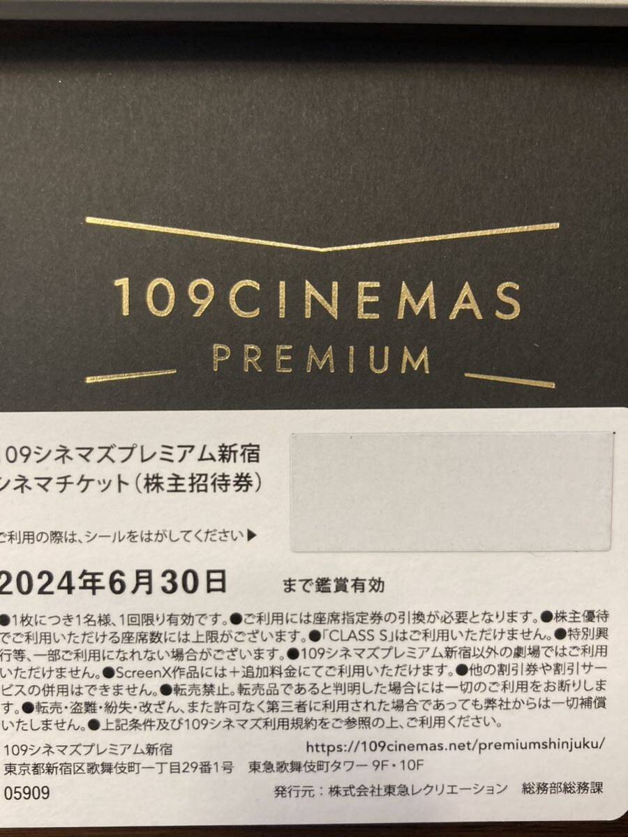 １０９シネマズ プレミアム新宿 シネマチケット １枚 CLASS A専用 映画観賞券の画像2