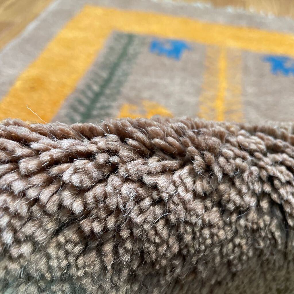 1000円スタート　在庫処分　期間限定　ネット価格　手織りペルシャ絨毯　新品　ギャッベ　83×60cm　ラグ　カーペット_画像6