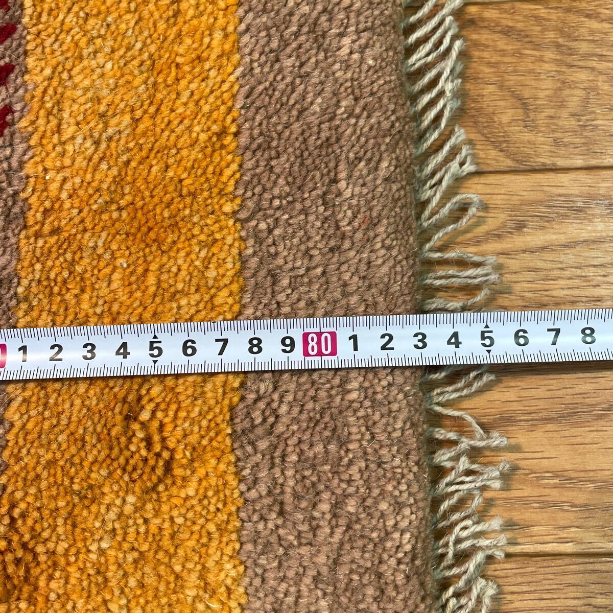 1000円スタート　在庫処分　期間限定　ネット価格　手織りペルシャ絨毯　新品　ギャッベ　83×60cm　ラグ　カーペット_画像7