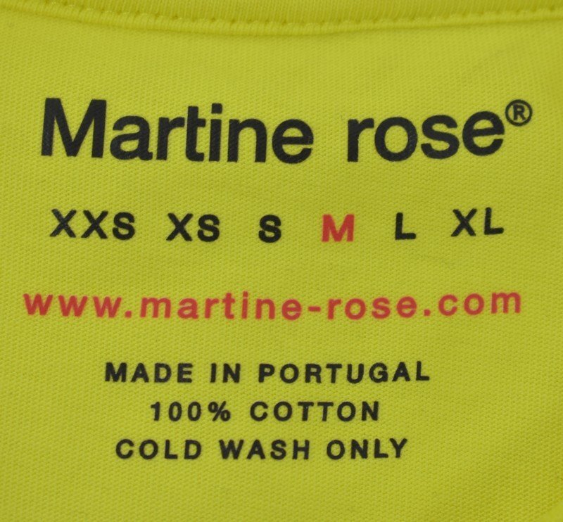MARTINE ROSE/マーティンローズ　24SS　ラバーロゴプリントミニTシャツ　CMRSS24-629-ACID-YEL　サイズ：M　カラー：イエロー_画像4