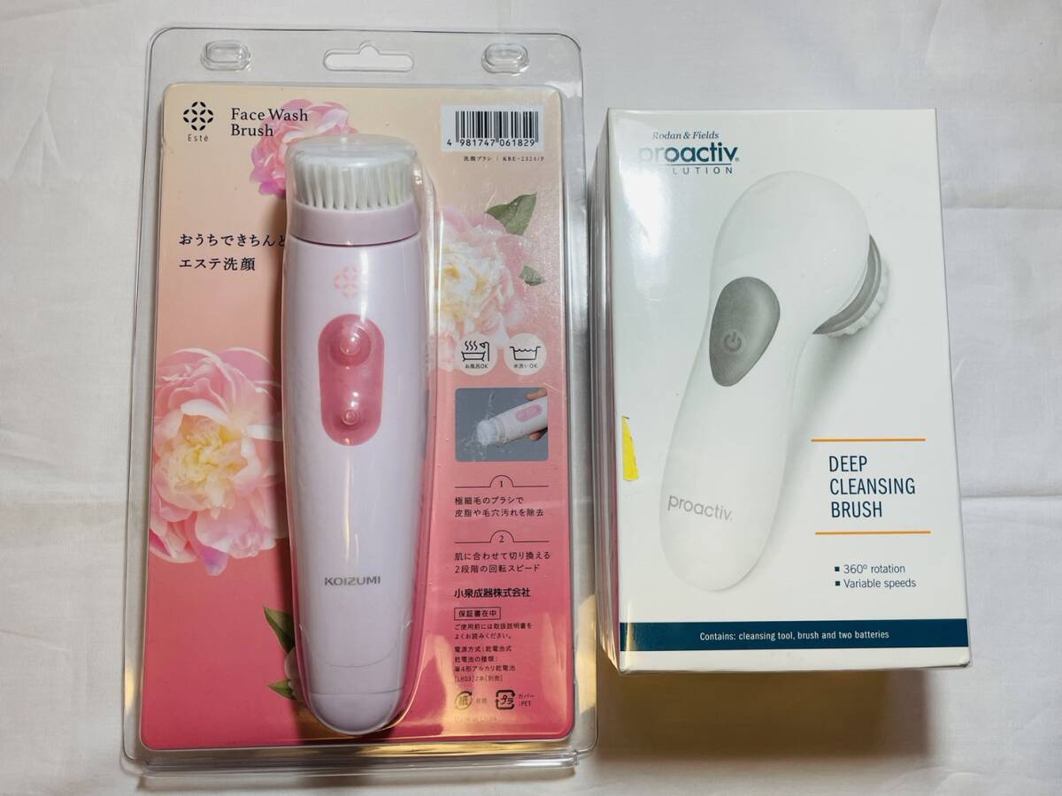 【未使用品】洗顔ブラシ　エステ洗顔　小泉成器㈱　proactiv DEEP CLEANSING BRUSH　計2点セット_画像1