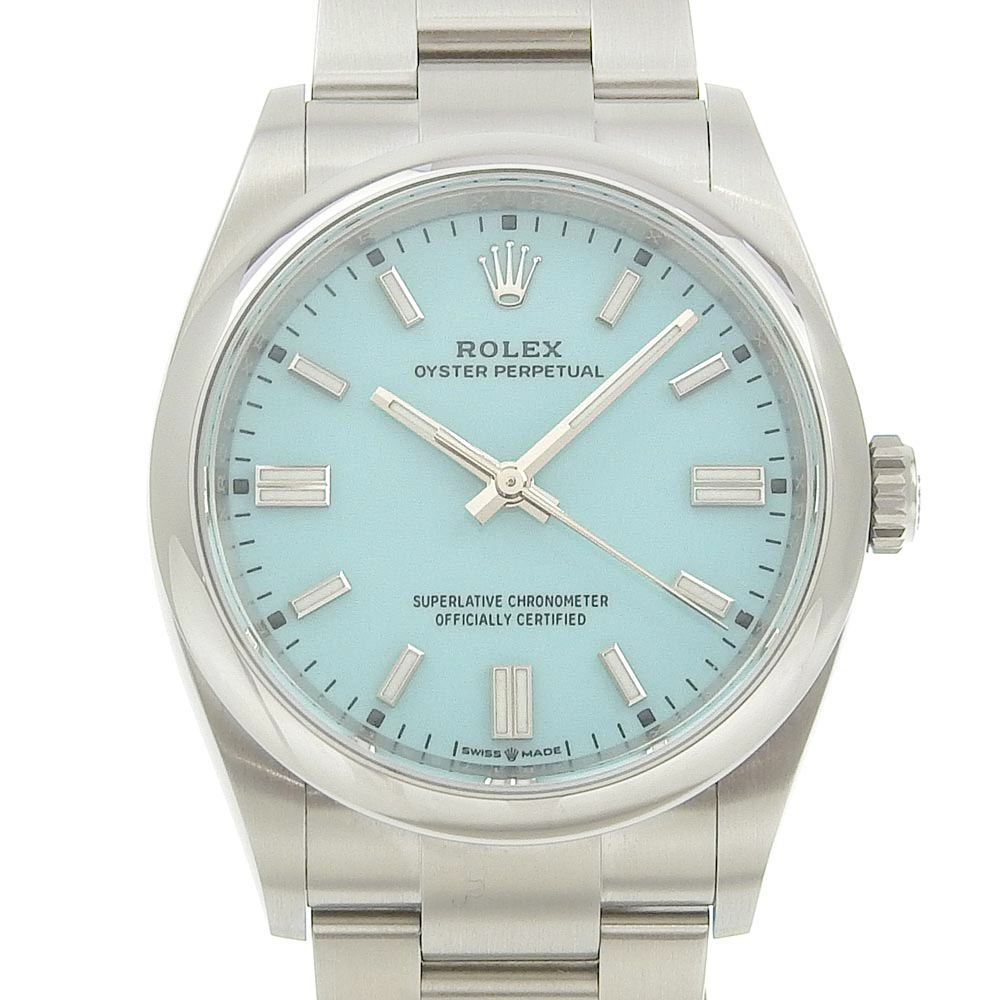 [Реальная гарантия] Rolex Rolex Oyster Purpetur 36 Boys Watch Turquoise Blue Dial 126000 Случайное число