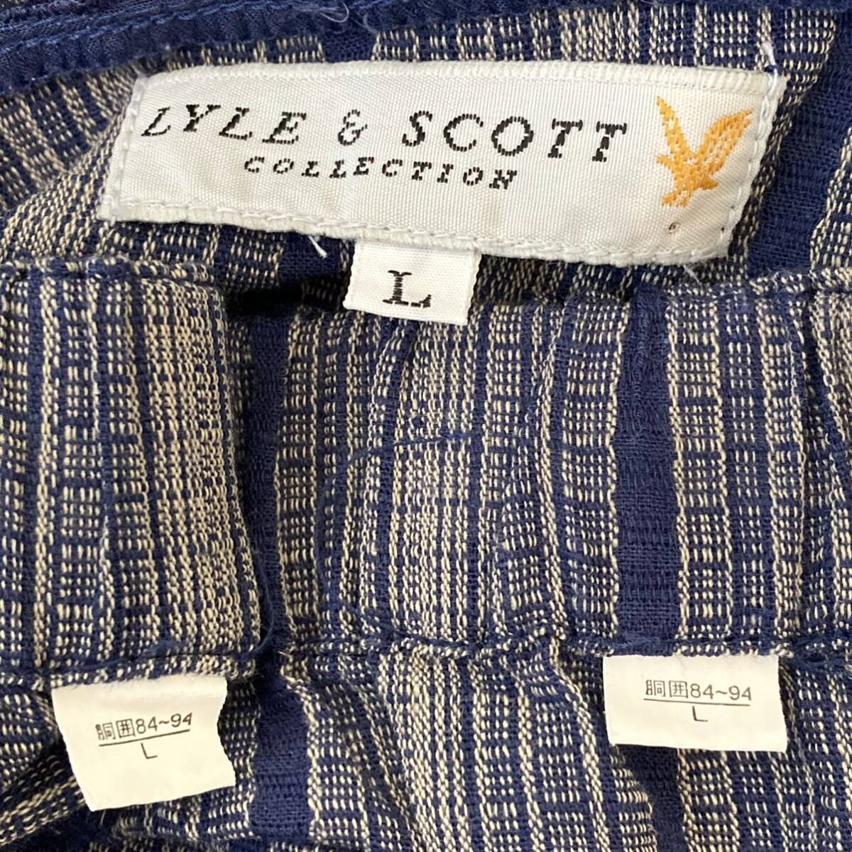 3点セット【LYLE&SCOTT】ライルアンドスコット 甚平 麻混 夏 上下セット 部屋着 爽やか お祭り 和服 コットン グレー メンズ L/Y8508UU_画像9