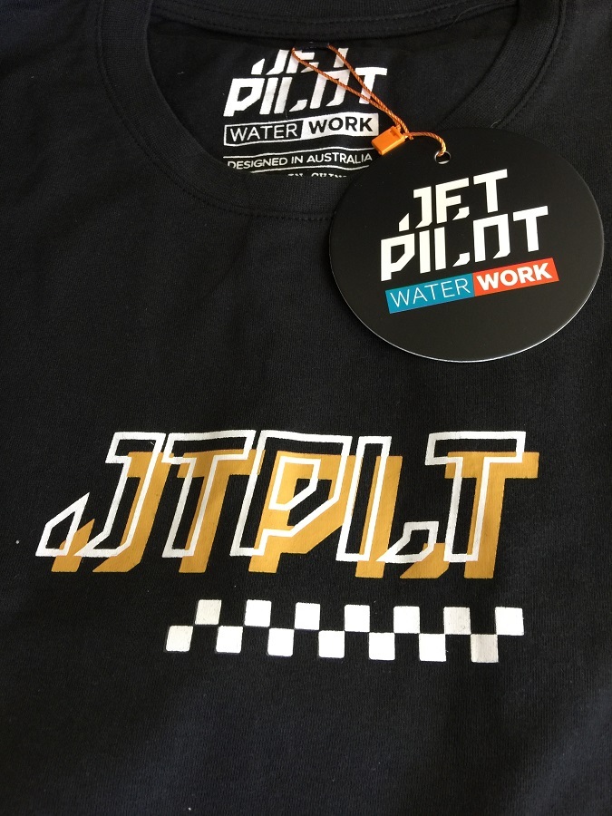 【JET PILOT 】テック Ｔシャツ (W24603) ブラック　S　新品_前プリント