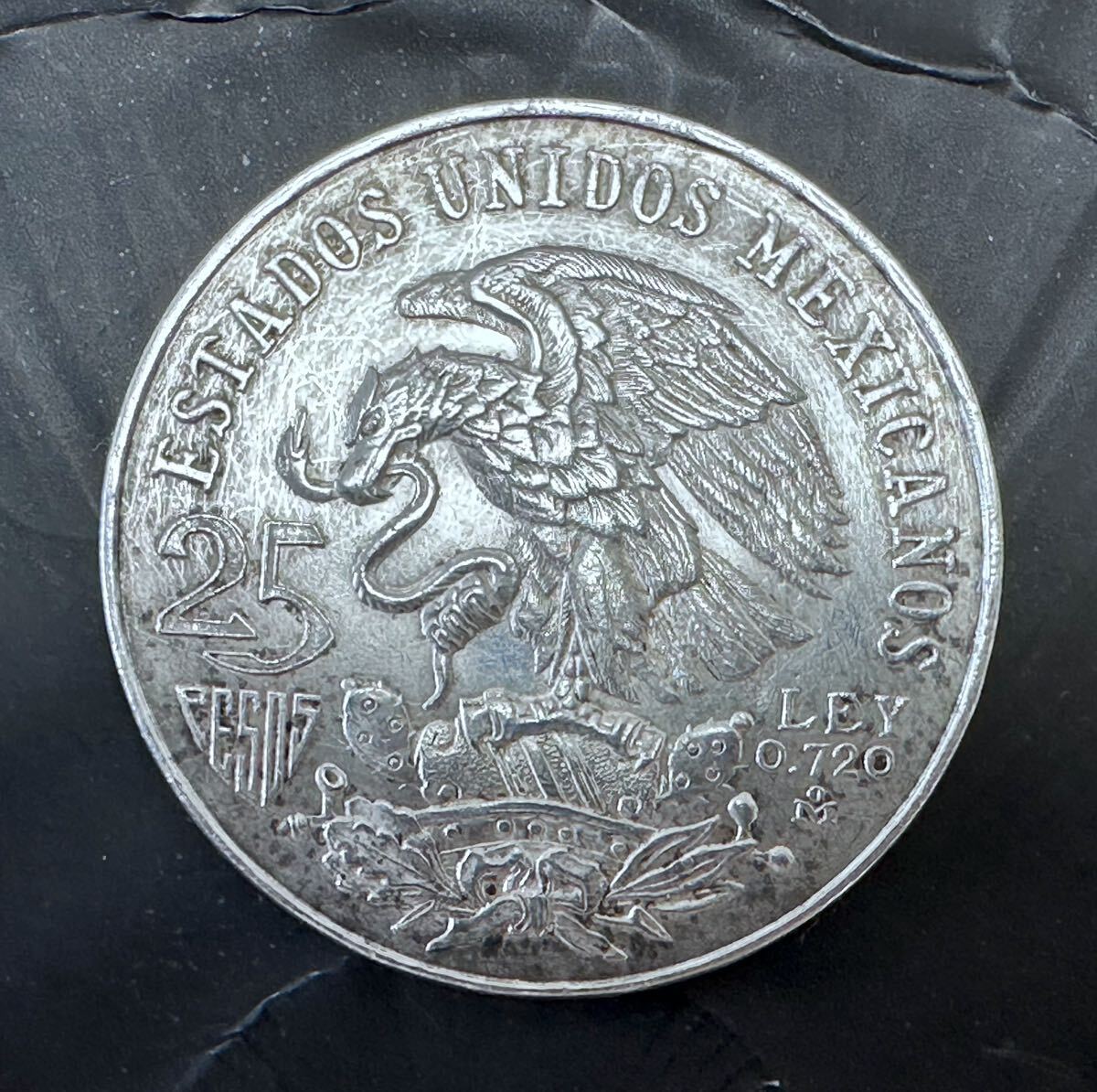 1円〜 ◆ 1968年 メキシコ オリンピック 25ペソ記念硬貨 / コイン 銀貨 貨幣の画像3