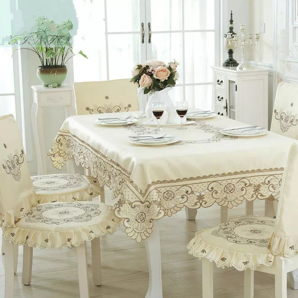 テーブルクロス　花柄　エレガント　ゴージャス　長方形　テーブルカバー　刺繍