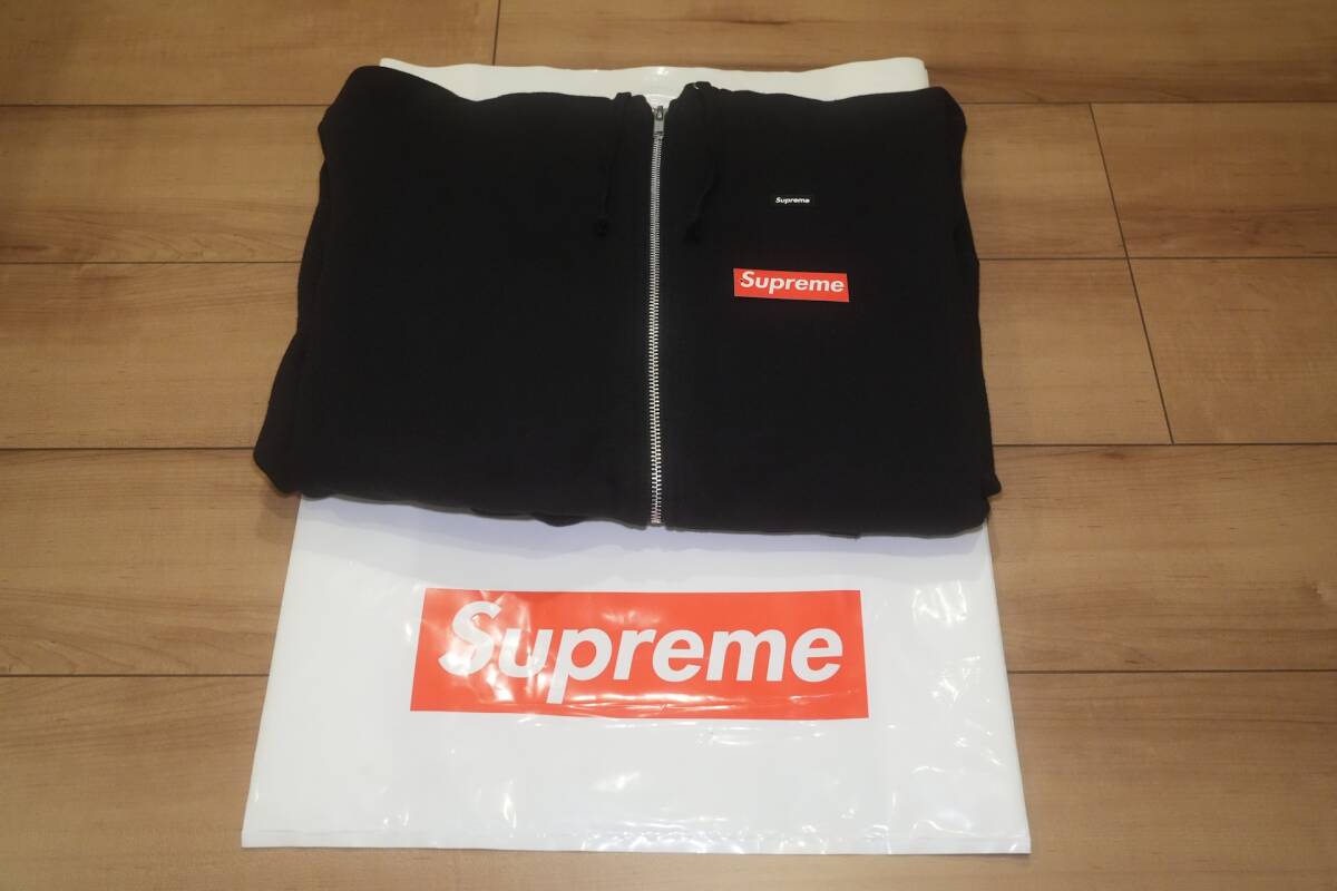 【美品】Supreme シュプリーム Small Box Zip Up Sweatshirt スモールボックスジップアップパーカー(SS19SW70) ブラック M■送料無料の画像9