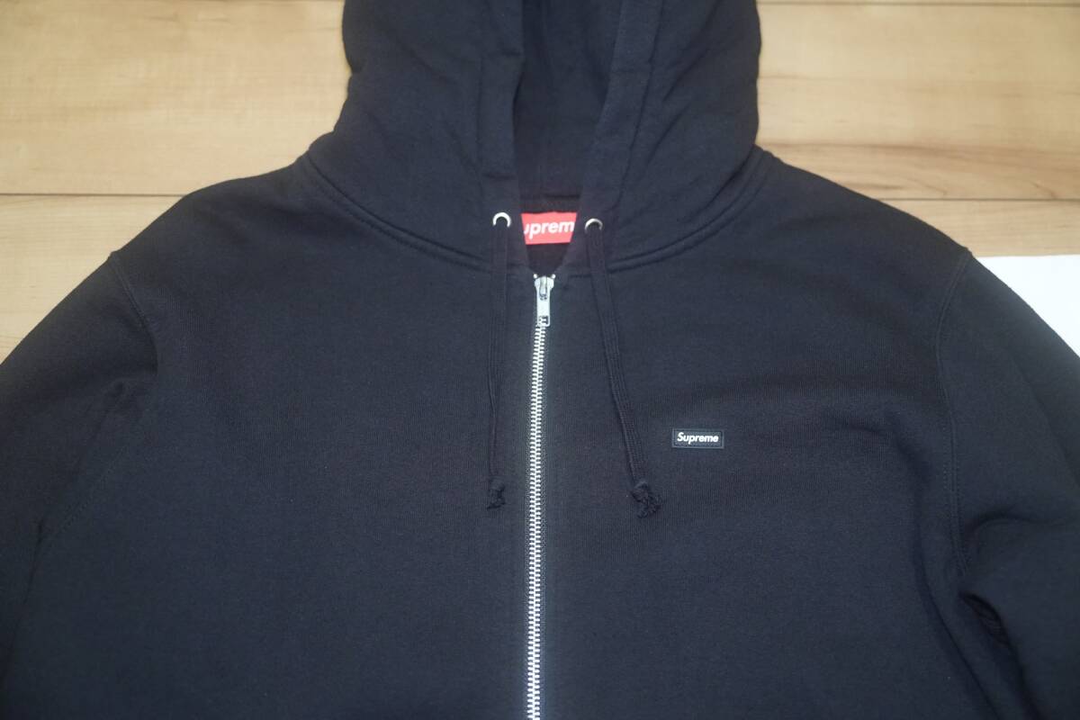 【美品】Supreme シュプリーム Small Box Zip Up Sweatshirt スモールボックスジップアップパーカー(SS19SW70) ブラック M■送料無料の画像3