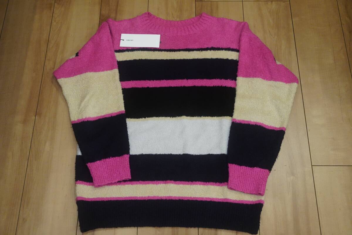 【レア・美品】sacai サカイ 17SS カラーブロックセーター(17-01217M) ピンク サイズ1 ニット BTSジミン着用■送料無料