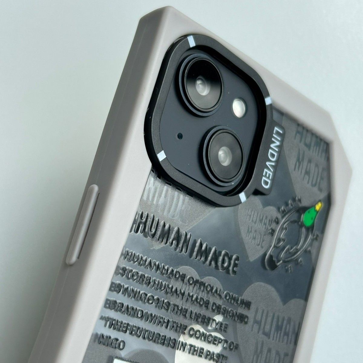 iPhone 14 ケースカバー サル 背面クリア 側面グレイ HUMANMADE ヒューマンメイド 