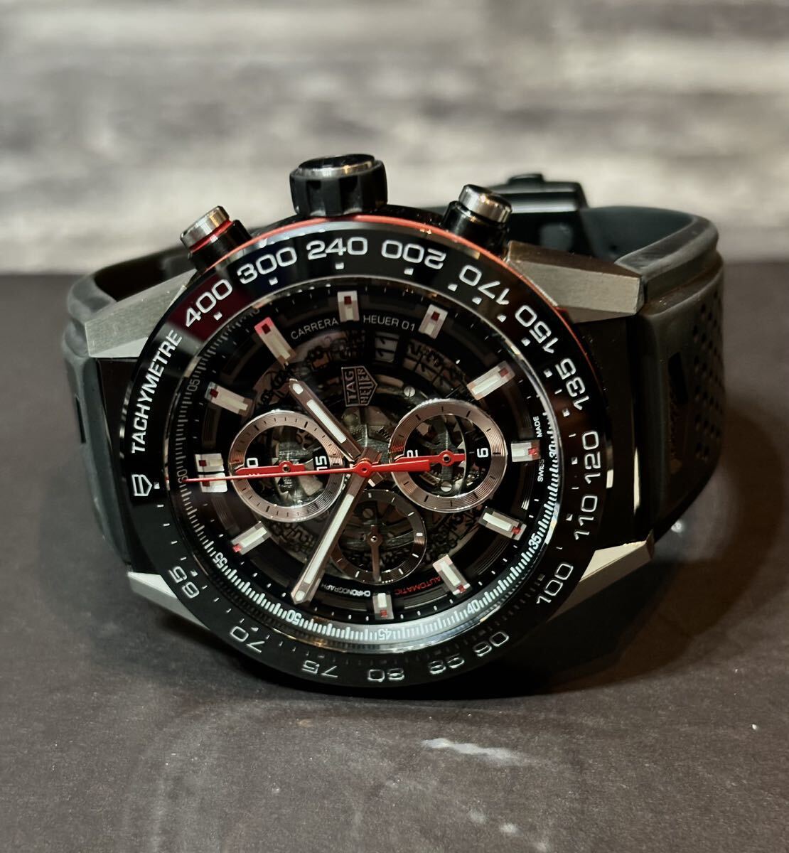 タグホイヤー カレラ 01 キャリバーHEUER01 CAR2A1Z.FT6044 【ほぼ未使用ステンレスベルト（全コマあり）付き（写真10枚目）】の画像1