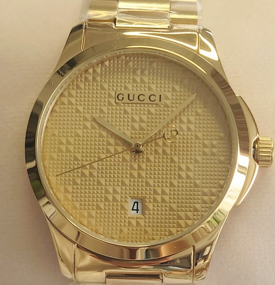 新品未使用　GUCCI　腕時計　Gタイムレス　ゴールド　メンズ　YA126461　ウォッチ　金　グッチ_画像8