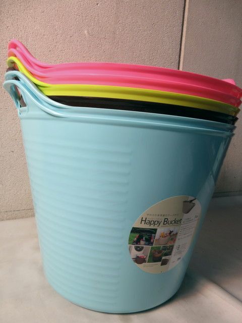 N⑤1 happy laundry basket circle M26 type 6 point unused storage goods multi all-purpose basket soft multi-purpose bucket round blue pink green 