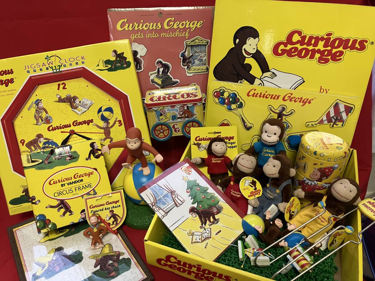 *[kyu rear s* George ] set puzzle, savings box, doll other unused rare extra attaching .... George, Curious George 