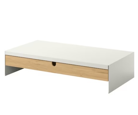 IKEA イケア ☆ ELLOVEN エロヴェン 引き出し付き, ホワイト パソコンラックの画像1