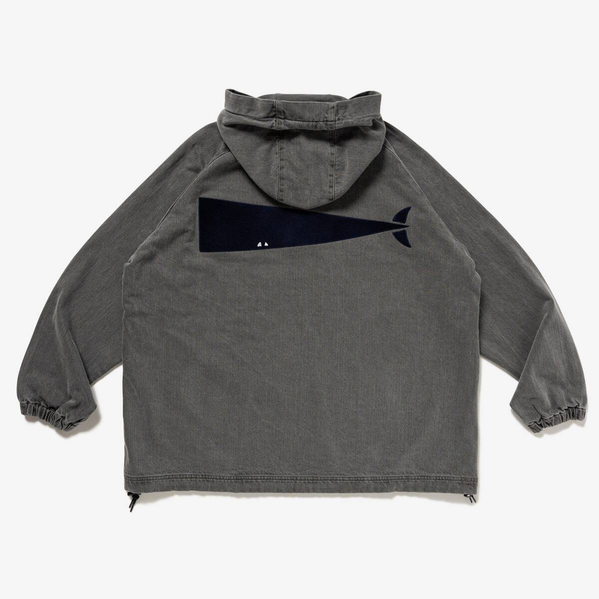 新品 完売品 SIZE 2 DESCENDANTMOLE HOODED LS SHIRT PIGMENT DYE GRAY ディセンダント モールフードシャツ ピグメントダイ 正規品の画像1