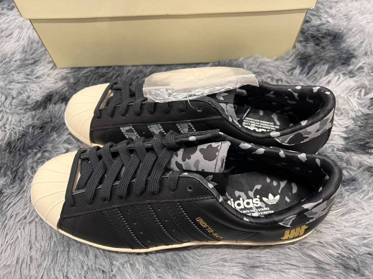 新品本物 希少品 JP26.5cm ADIDAS x A BATHING APE x UNDFTD Superstar 80s スーパースター80V カモフラ柄 ローカットスニーカーの画像2