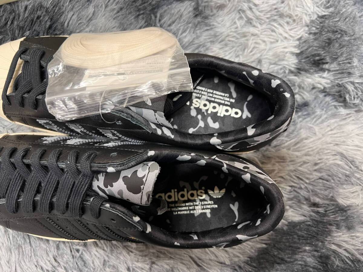 新品本物 希少品 JP26.5cm ADIDAS x A BATHING APE x UNDFTD Superstar 80s スーパースター80V カモフラ柄 ローカットスニーカーの画像3